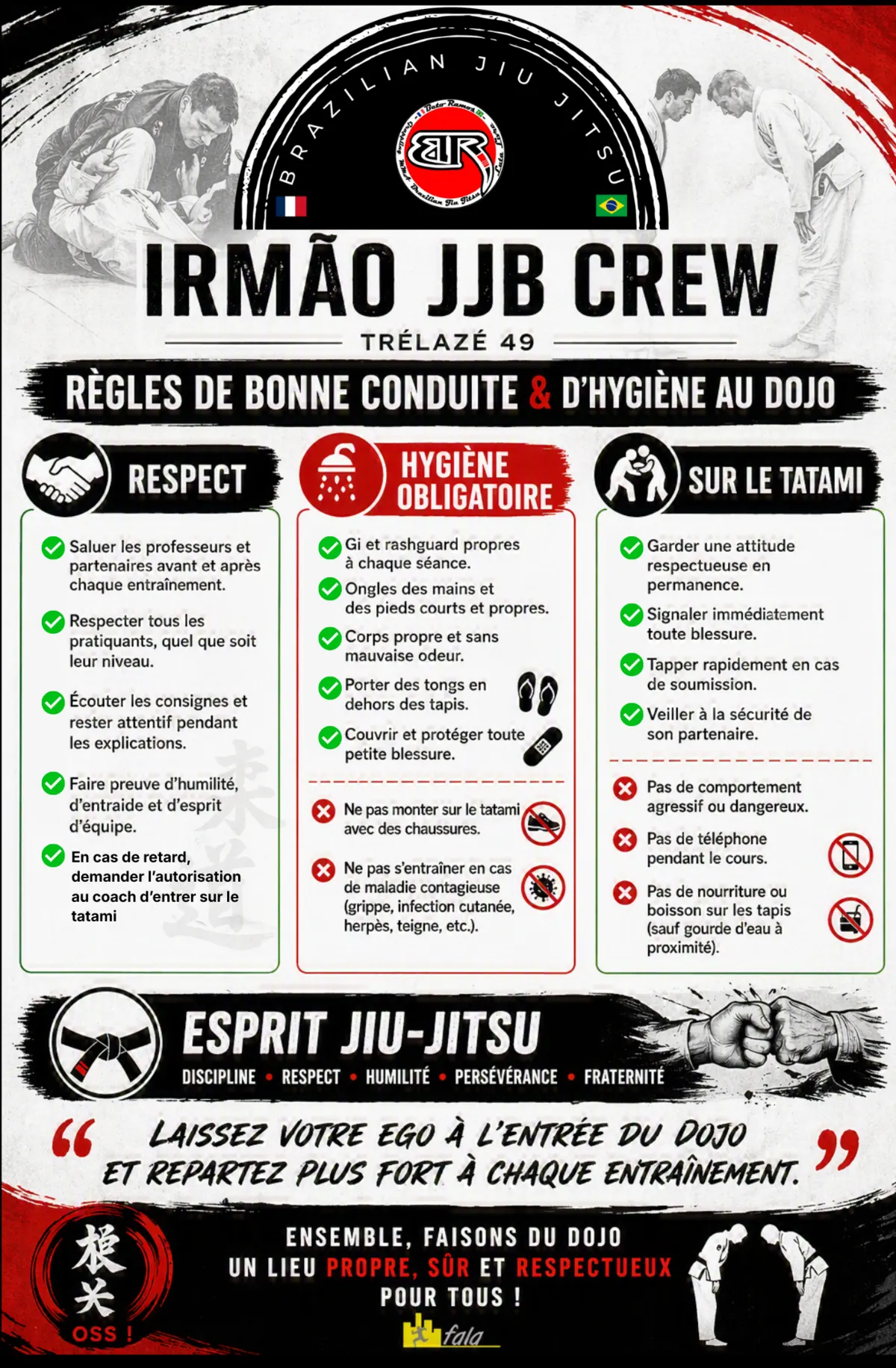 Règles de bonne conduite et d'hygiène au dojo, saison 2026-2027